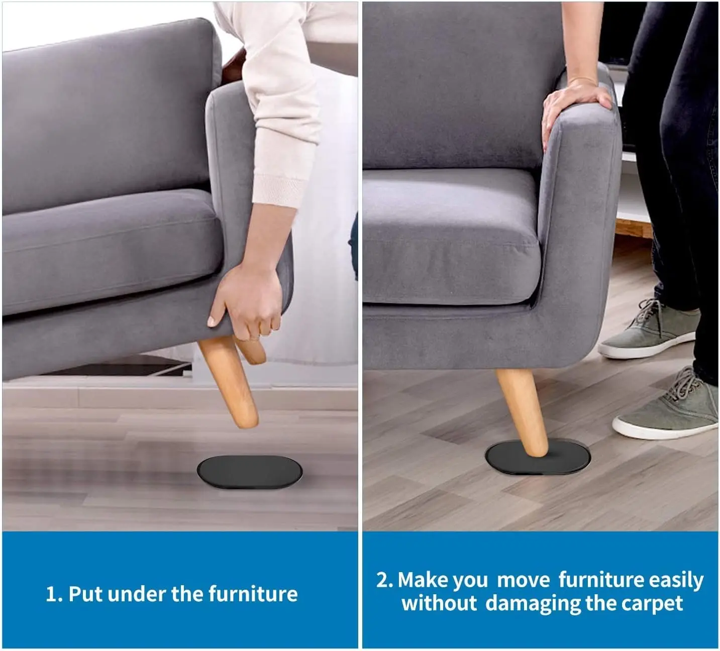 8PCS Furniture Leg Slider Pads Anti Scratch Easy Move Heavy Furniture Thickened Moving Pad Anti-Abrasion Floor Protector Mat