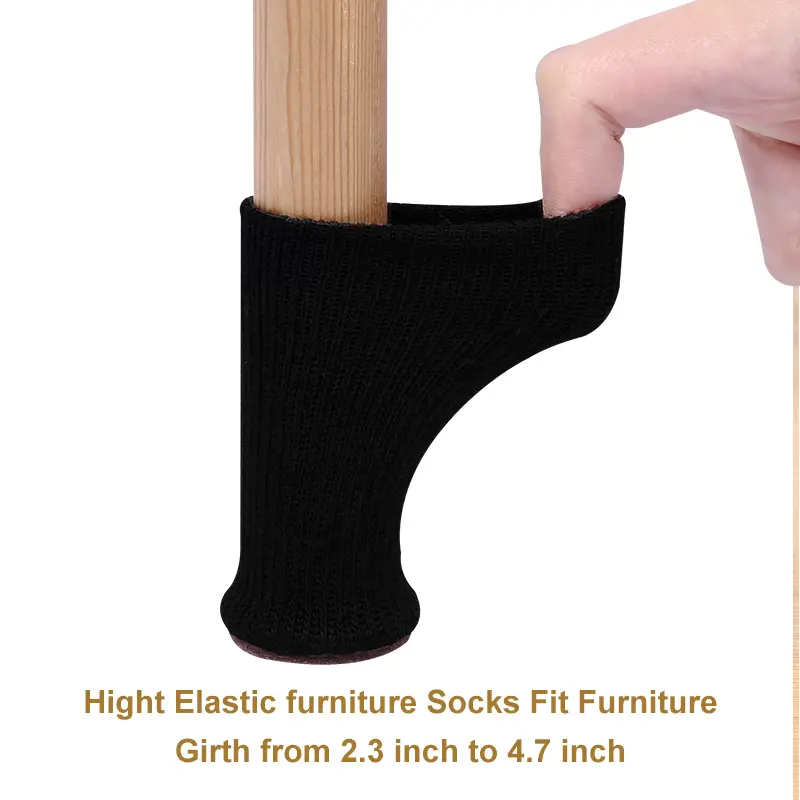 16PCS Chair Legs Socks Knitted Furniture Feet Floor Protectors Anti-Slip Pads Silent Thicken Table Chair Leg Socks Covers