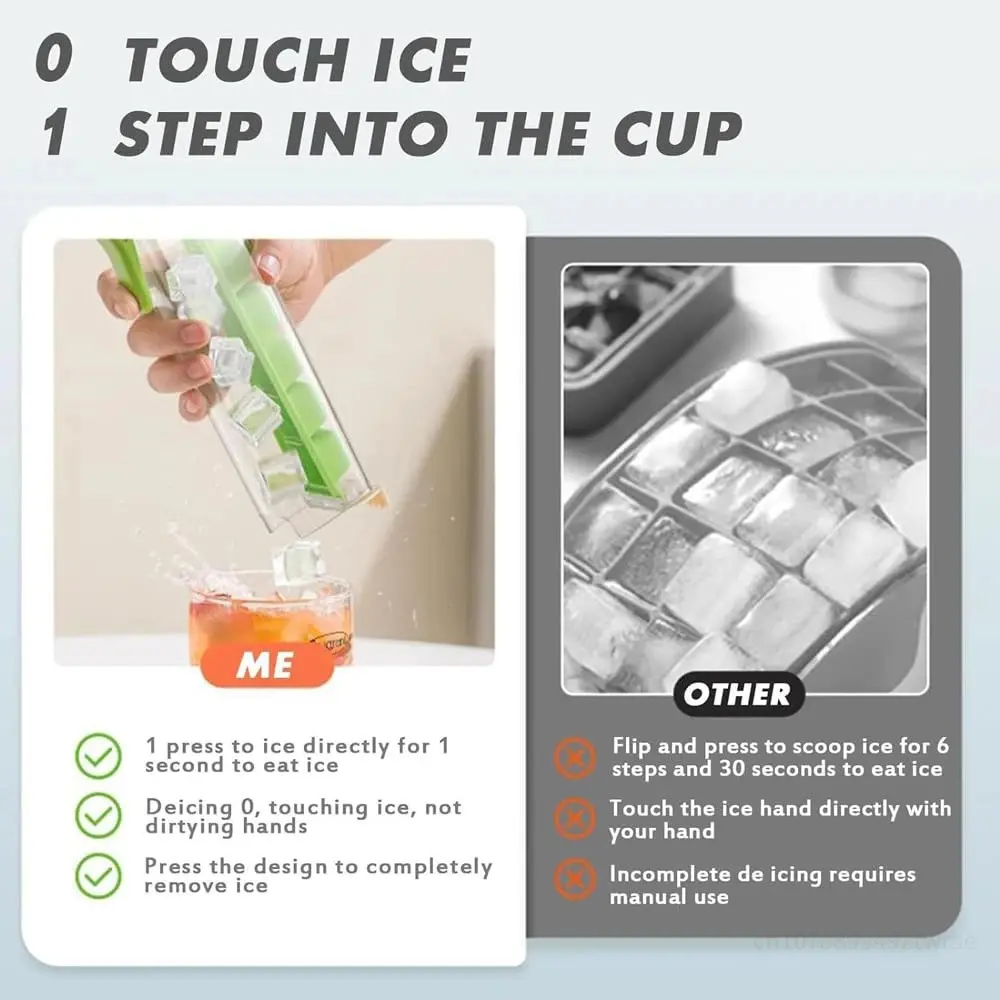 Ice Cube Tray for Stanley 20/ 30/40 Oz Tumbler Cups Silicone Cylinder Ice Cube Molds with Lid Easy Fill and Release for Drink