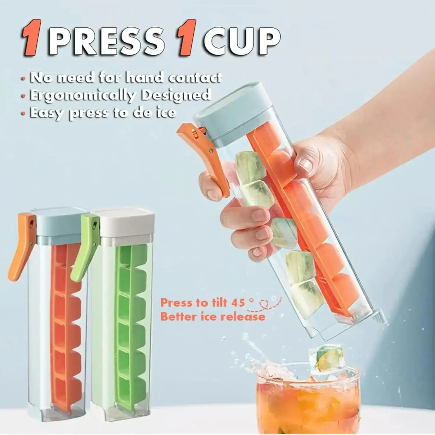 Ice Cube Tray for Stanley 20/ 30/40 Oz Tumbler Cups Silicone Cylinder Ice Cube Molds with Lid Easy Fill and Release for Drink