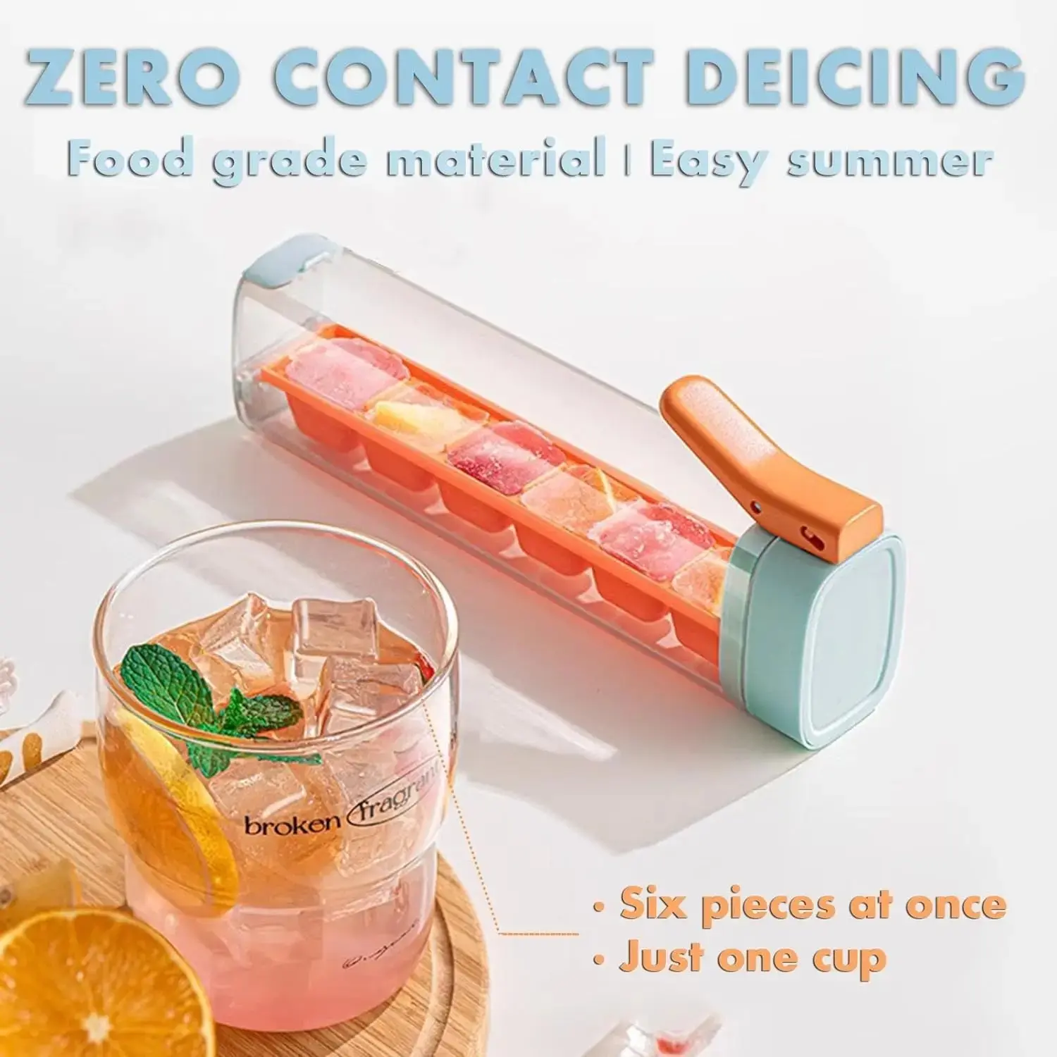 Ice Cube Tray for Stanley 20/ 30/40 Oz Tumbler Cups Silicone Cylinder Ice Cube Molds with Lid Easy Fill and Release for Drink