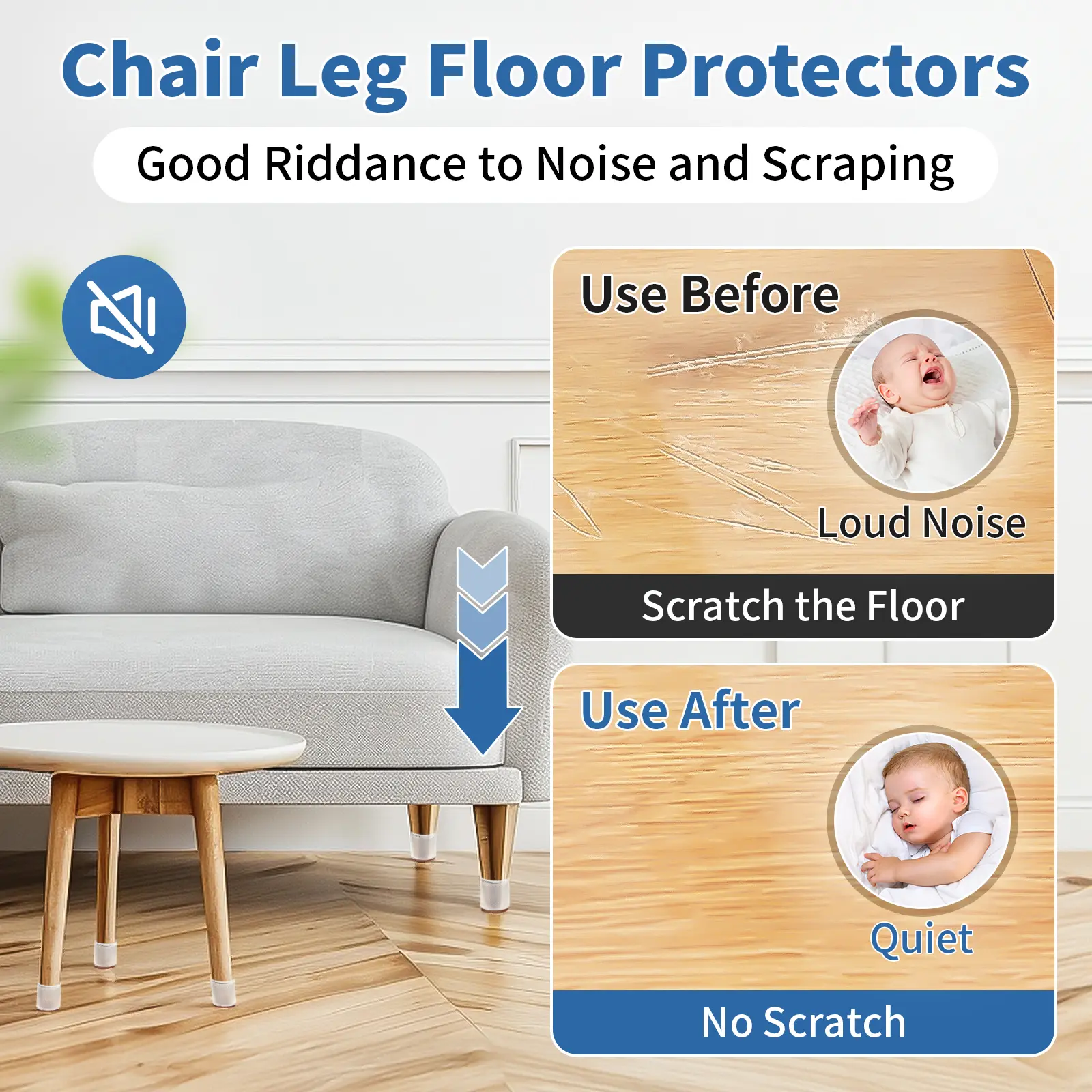 16PCS Chair Leg Caps Silicone Chair Leg Floor Protectors Felt Furniture Table Leg Pad Furniture Leveling Feet Cover Home Decor