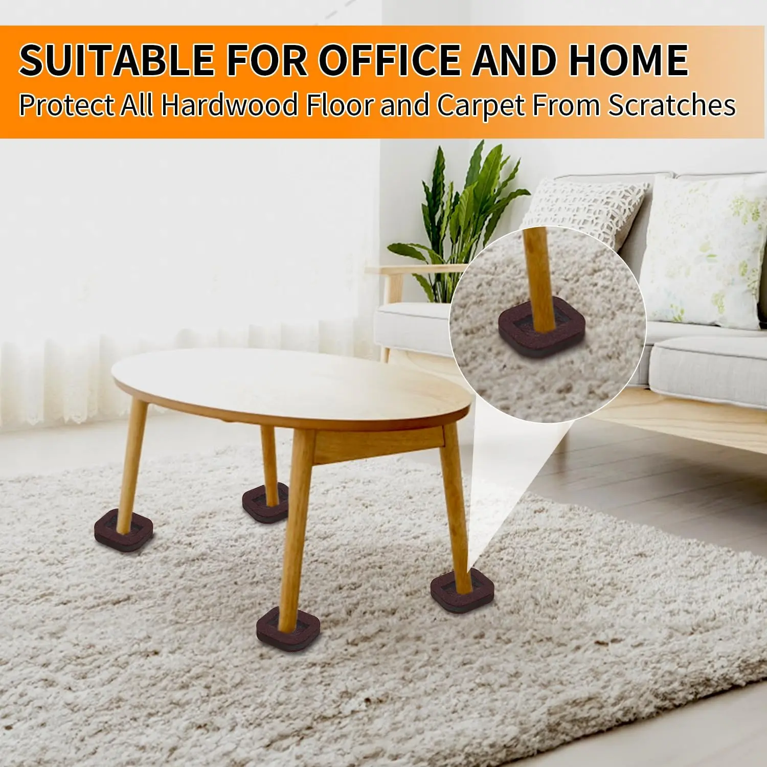 Felt Pads Furniture Caster Cups Floor Protectors Office Chair Bed Wheels Stopper Furniture Prevents Scratches Wood Floor Carpet