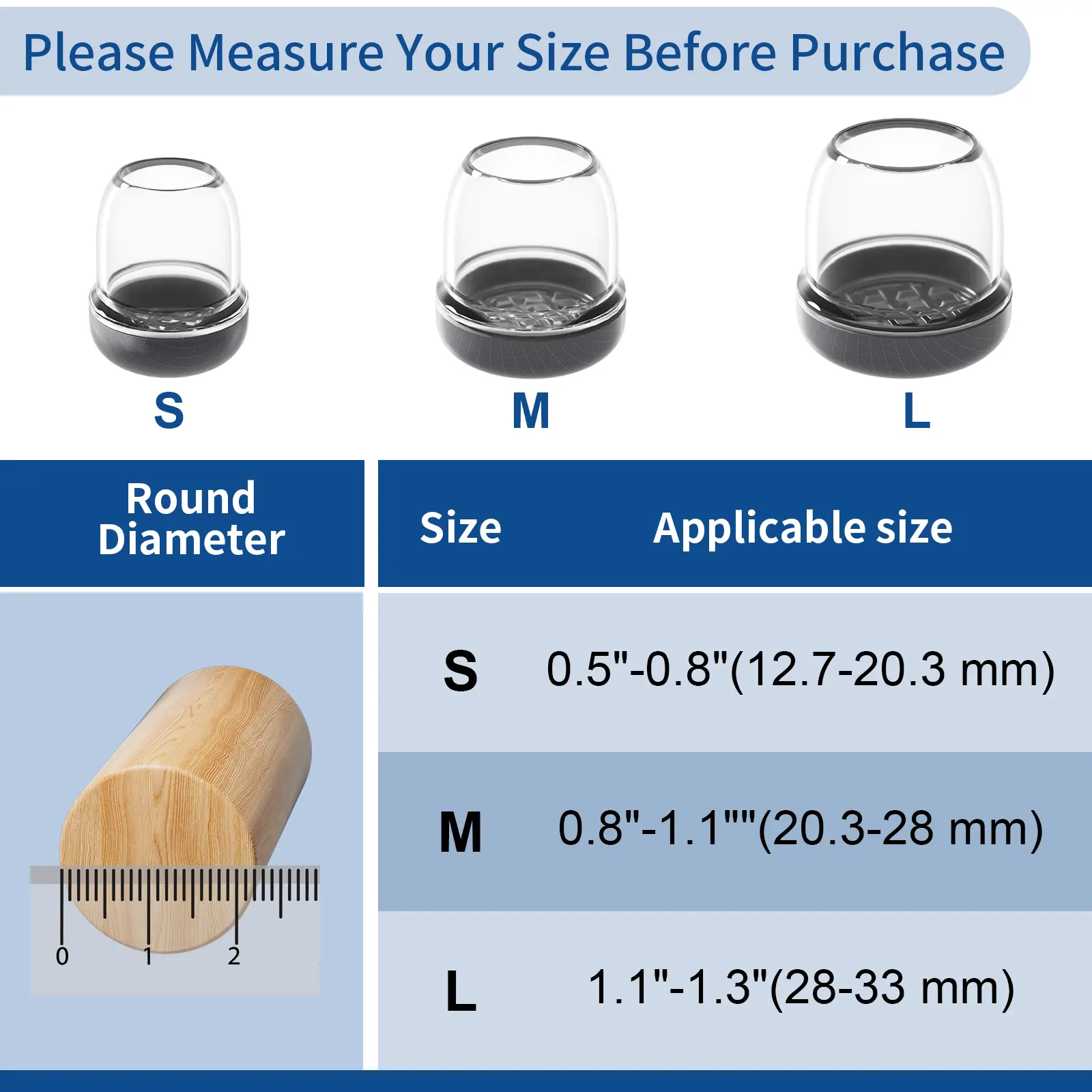 16PCS Chair Leg Protectors Non-Stick Hair Graphene Nylon Bottom Furniture Leg Cover Pad for Protecting Floors from Scratches