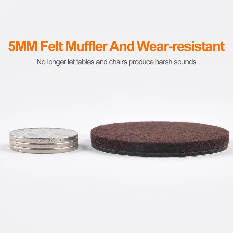 Self Adhesive Round Furniture Chair Leg Felt Pads Cover Caps Table Feet Floor Protectors 5mm Bottom Anti-Slip Pads for Furniture