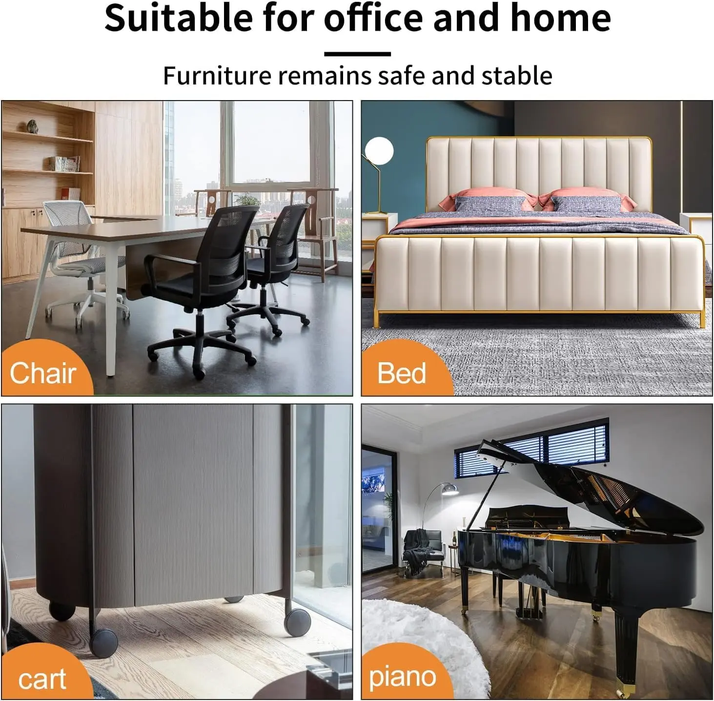 Felt Pads Furniture Caster Cups Floor Protectors Office Chair Bed Wheels Stopper Furniture Prevents Scratches Wood Floor Carpet