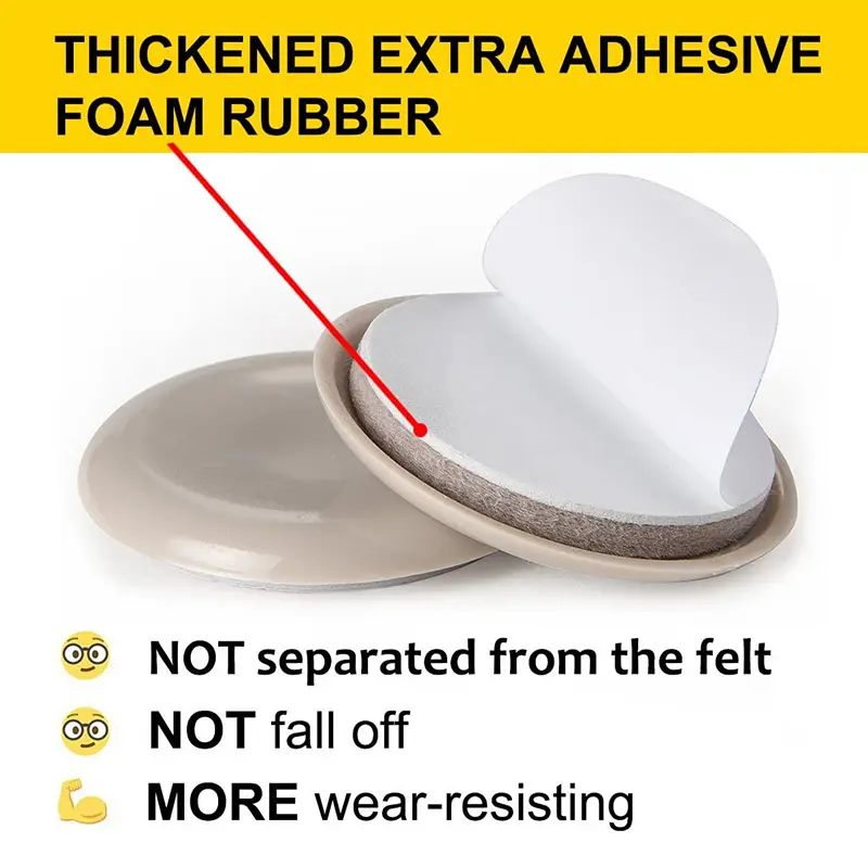 24PCS Round Furniture Gliders Self Adhesive Moving Sliders Floor Chair Sofa Mat Slider Pad Furniture Table Base Protectors