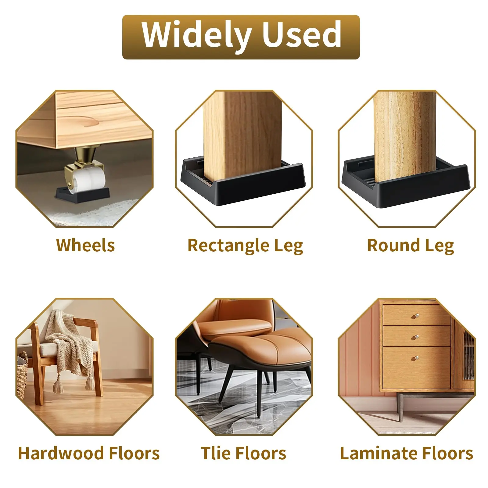 Office Chair Wheel Stopper Furniture Caster Cups Hardwood Floor Protectors Anti Vibration Pad Chair Roller Feet Anti-Slip Mat