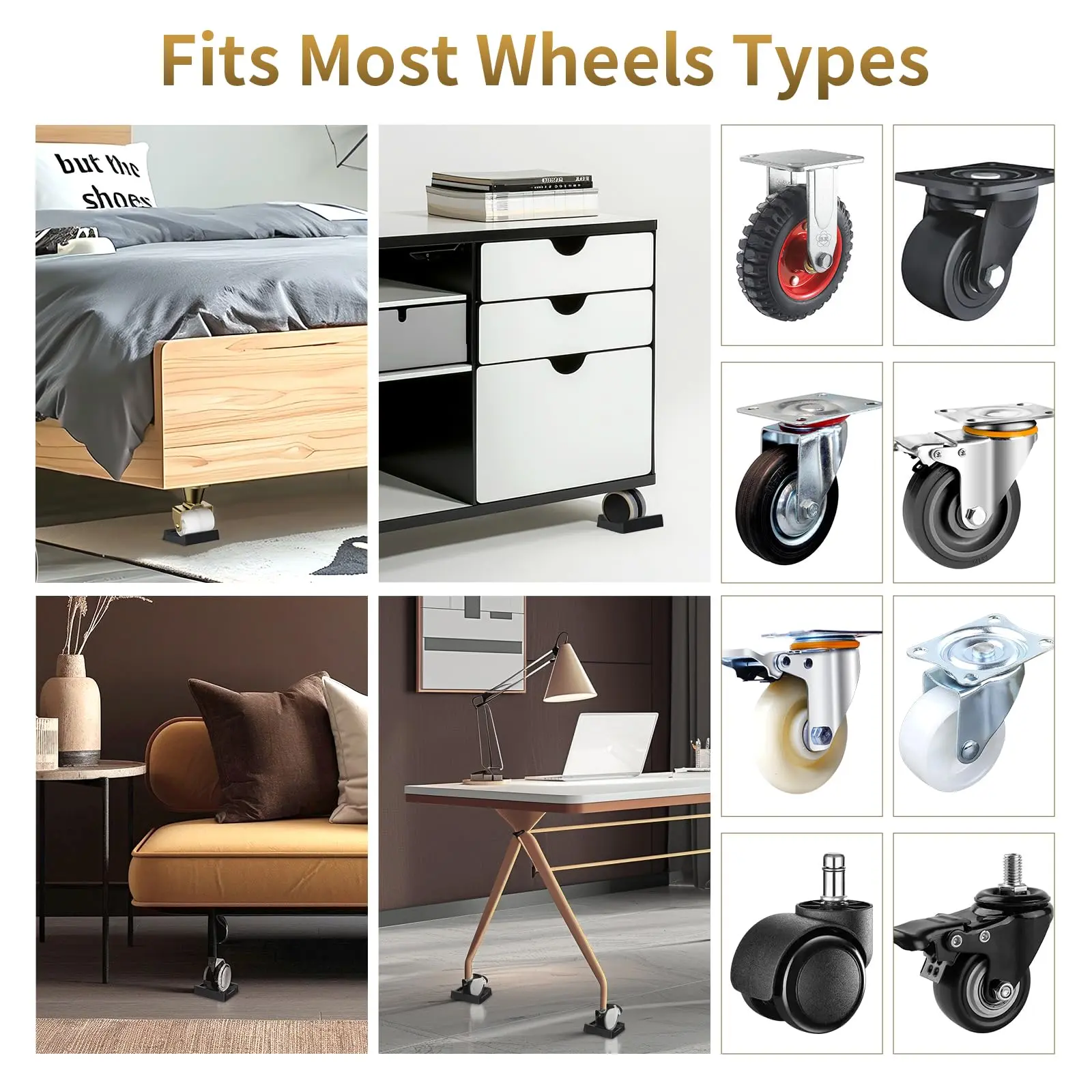 Office Chair Wheel Stopper Furniture Caster Cups Hardwood Floor Protectors Anti Vibration Pad Chair Roller Feet Anti-Slip Mat