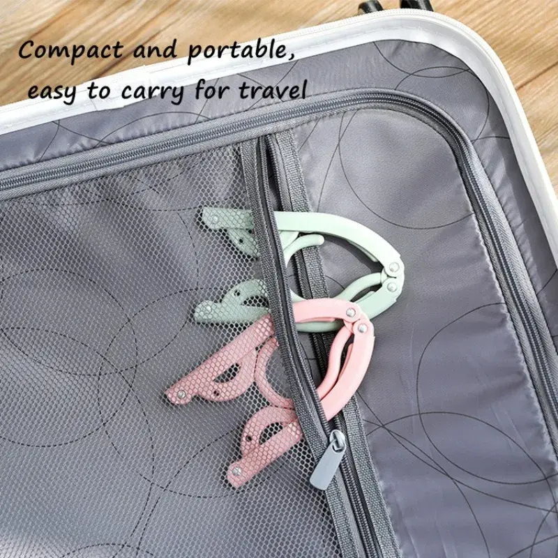 New Folding Hanger Set With Clip ​for Clothes Drying Folding Hanger Rack Travel Folding Telescopic Portable Clothes Drying Rack