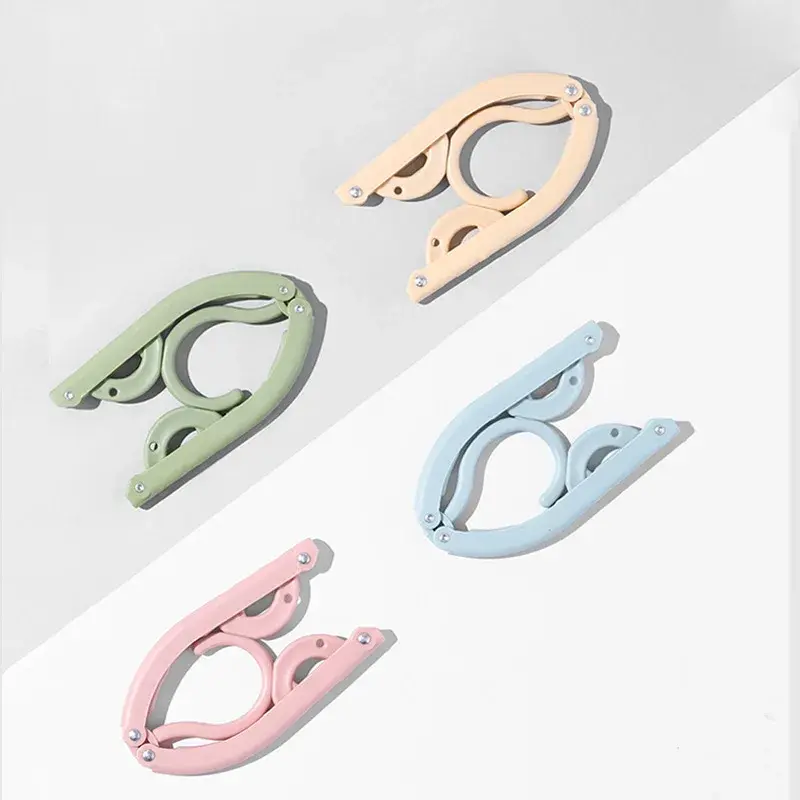 New Folding Hanger Set With Clip ​for Clothes Drying Folding Hanger Rack Travel Folding Telescopic Portable Clothes Drying Rack