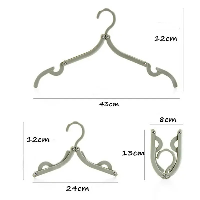New Folding Hanger Set With Clip ​for Clothes Drying Folding Hanger Rack Travel Folding Telescopic Portable Clothes Drying Rack