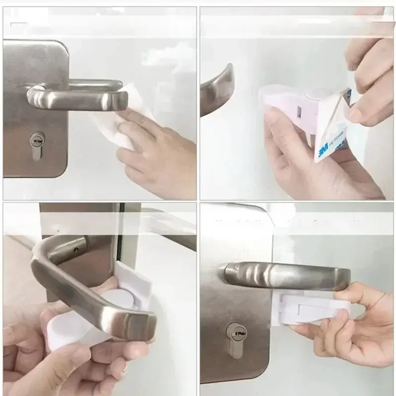 Door Lever Lock, Baby Proofing Door Handle Lock,Childproofing Door Knob Lock Easy to Install and Use Furniture Handles Locks