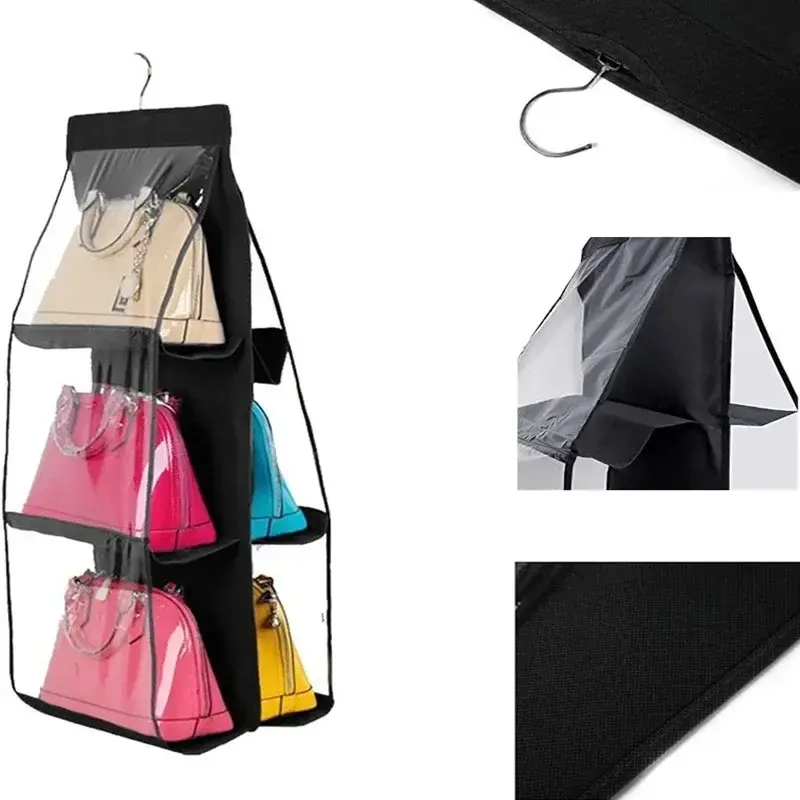 1pcs Handbag Hanging Organizer Hanging PurseOrganizer for Closet Organizers Bag StorageHanger Oxford Cloth Closet Bag Organizer