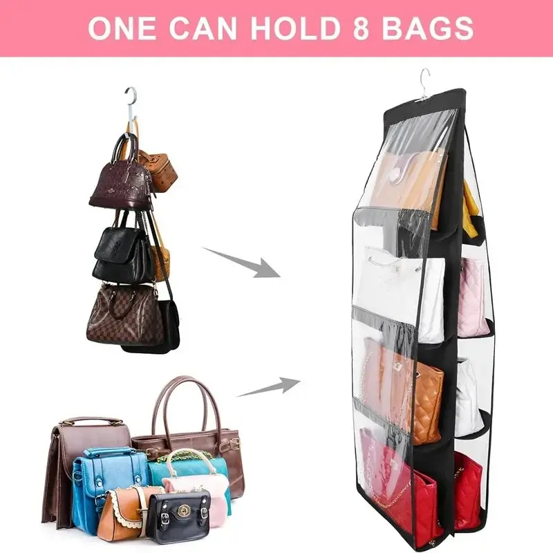 1pcs Handbag Hanging Organizer Hanging PurseOrganizer for Closet Organizers Bag StorageHanger Oxford Cloth Closet Bag Organizer