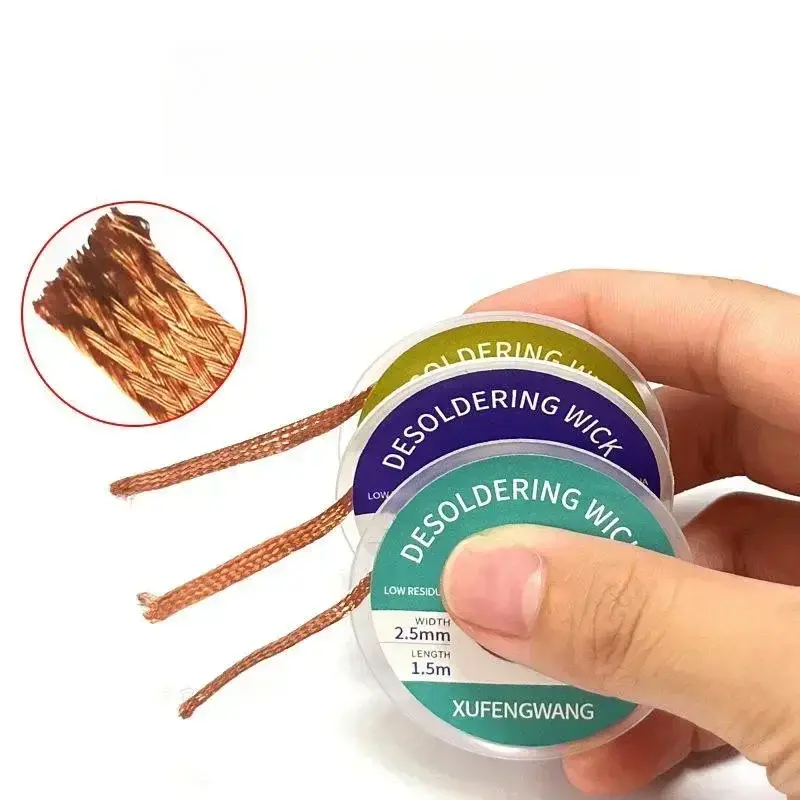 1.5M Length Desoldering Braid Solder Remover Wick Wire Welding Point Solder Remover Wick Tin Lead Cord Flux for Soldering