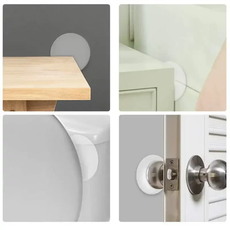 6pcs Transparent Soft Silicone Door Stopper Bumper Self Adhesive Wall Protector No Trace Anti Crash Pad for Furniture Muffler