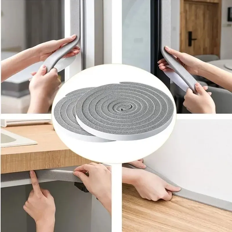 4/2m Foam Window Sealing Strips Windproof Soundproof Self-adhesive Door Weather Stripping Dustproof Door Seam Sealing Tape