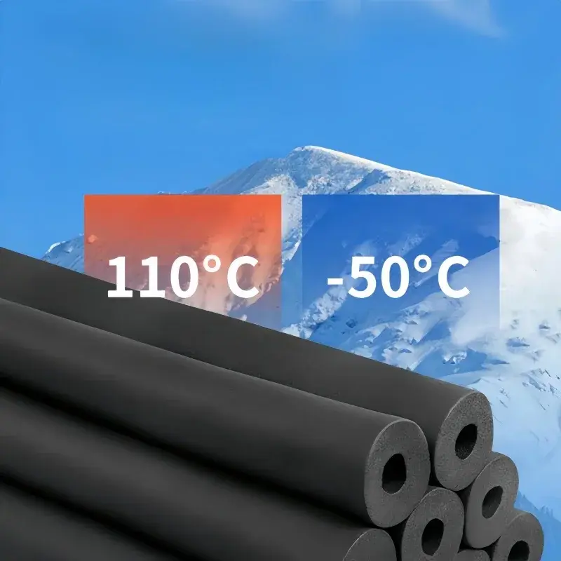 1.8M Sponge Rubber Pipe Black Waterproof Pipeline Holder Thermal Insulation Tubular Protective Sleeve Tube Protector