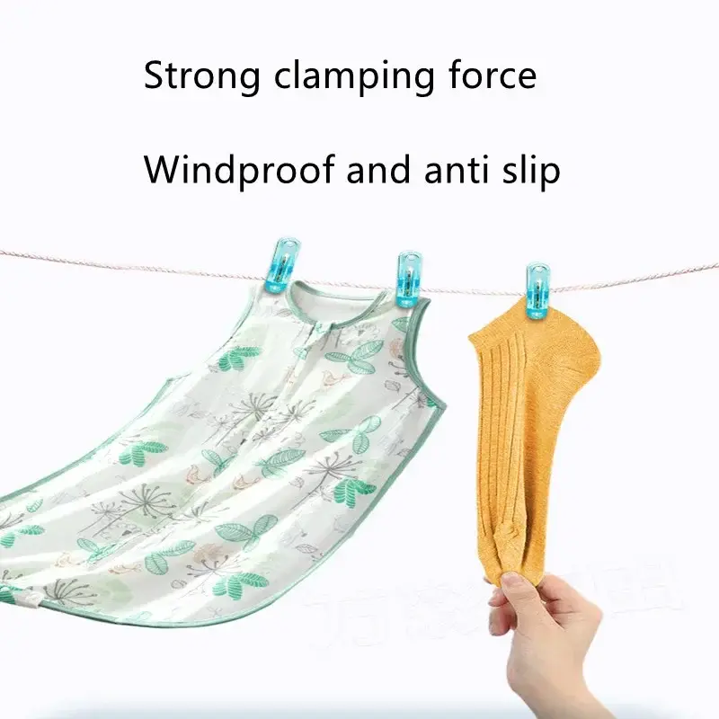 30pcs New Plastic clip Acrylic clothes drying household multifunctional transparent clip drying blankets socks dormitory clip