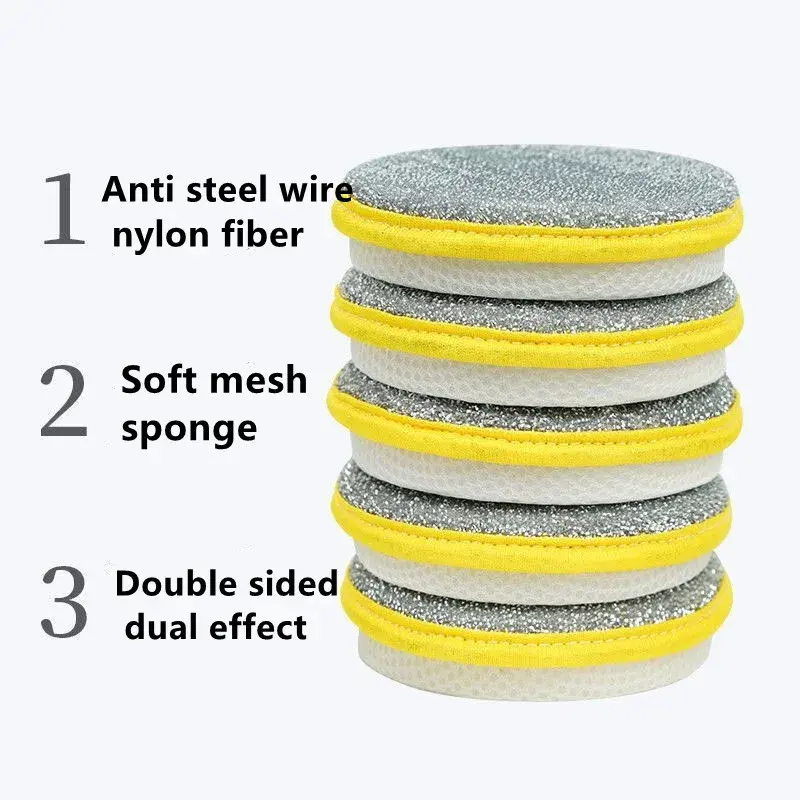 Double Side Dishwashing Sponge Dish Washing Brush Pan Pot Dish Wash Pad Dishcloth Household Cleaning Sponges Wipes Kitchen Tools