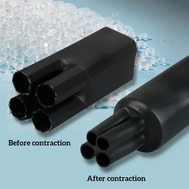 New Waterproof Heat Shrinkable Sleeve Double Shrinkage Black Shrink Branch 2/3/4/5/Core Heat Shrinkable Cable Terminal With Glue