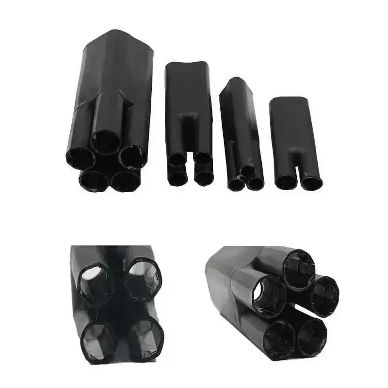 New Waterproof Heat Shrinkable Sleeve Double Shrinkage Black Shrink Branch 2/3/4/5/Core Heat Shrinkable Cable Terminal With Glue