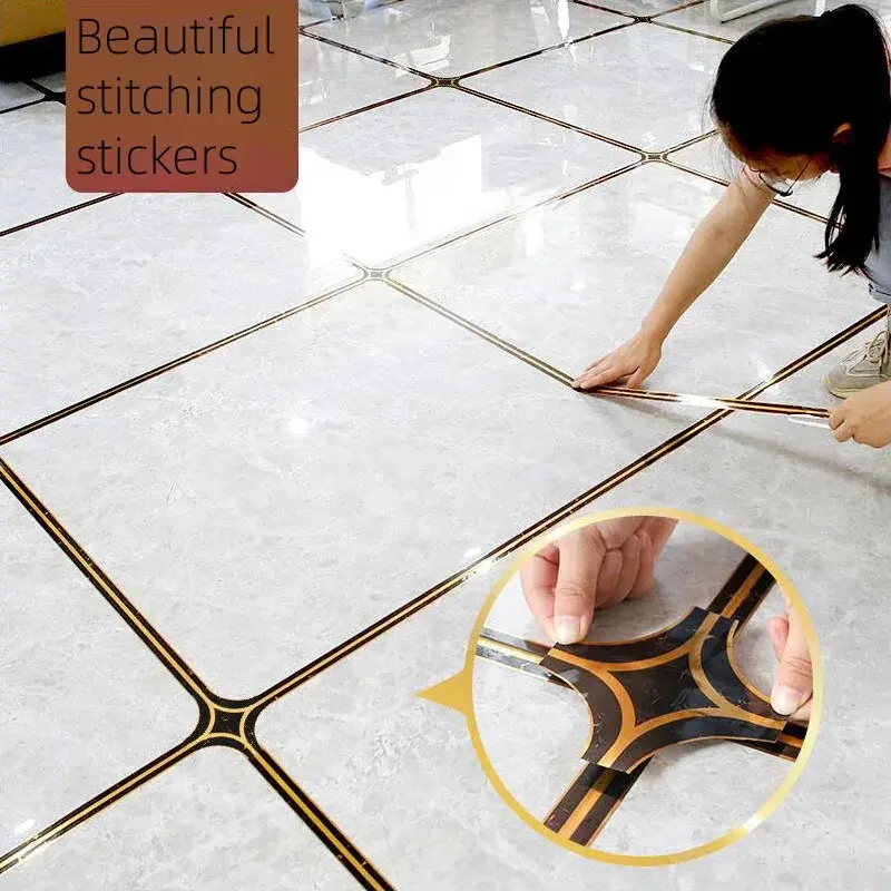 20PCS Ceramic tile beautiful seam stickers floor stickers self-adhesive lines diagonal stickers tiles decorative floor stickers