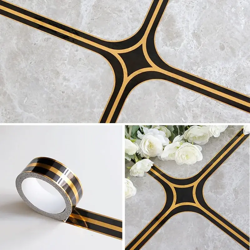 20PCS Ceramic tile beautiful seam stickers floor stickers self-adhesive lines diagonal stickers tiles decorative floor stickers