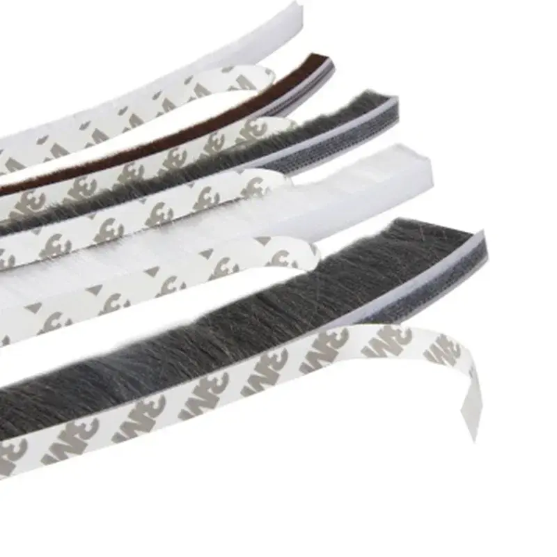 10/5Meters Brush Strip Self Adhesive Door Window Sealing Strip Home Door Window Sound Insulation Seal Film Door Weather Strip