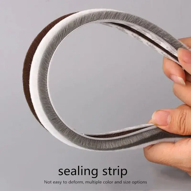 10/5Meters Brush Strip Self Adhesive Door Window Sealing Strip Home Door Window Sound Insulation Seal Film Door Weather Strip