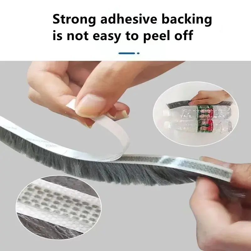 10M Brush Strip Self Adhesive Door Window Weather Stripping Sliding Door Anti Bug Seal Tape Sound Insulation Dust Sealing Strip
