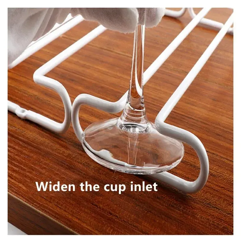 Iron Wall Mount Wine Glass Rack Hanging Wine Cup Holder Bar Goblet Stemware Storage Racks Shelf Hanger Iron Kitchen Organizer