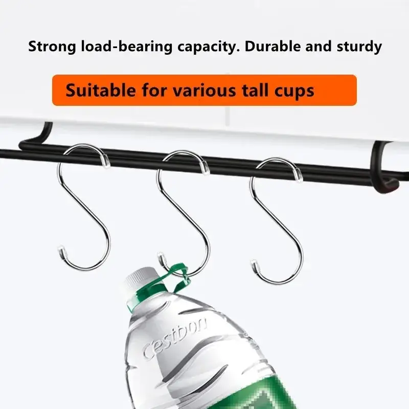 Iron Wall Mount Wine Glass Rack Hanging Wine Cup Holder Bar Goblet Stemware Storage Racks Shelf Hanger Iron Kitchen Organizer