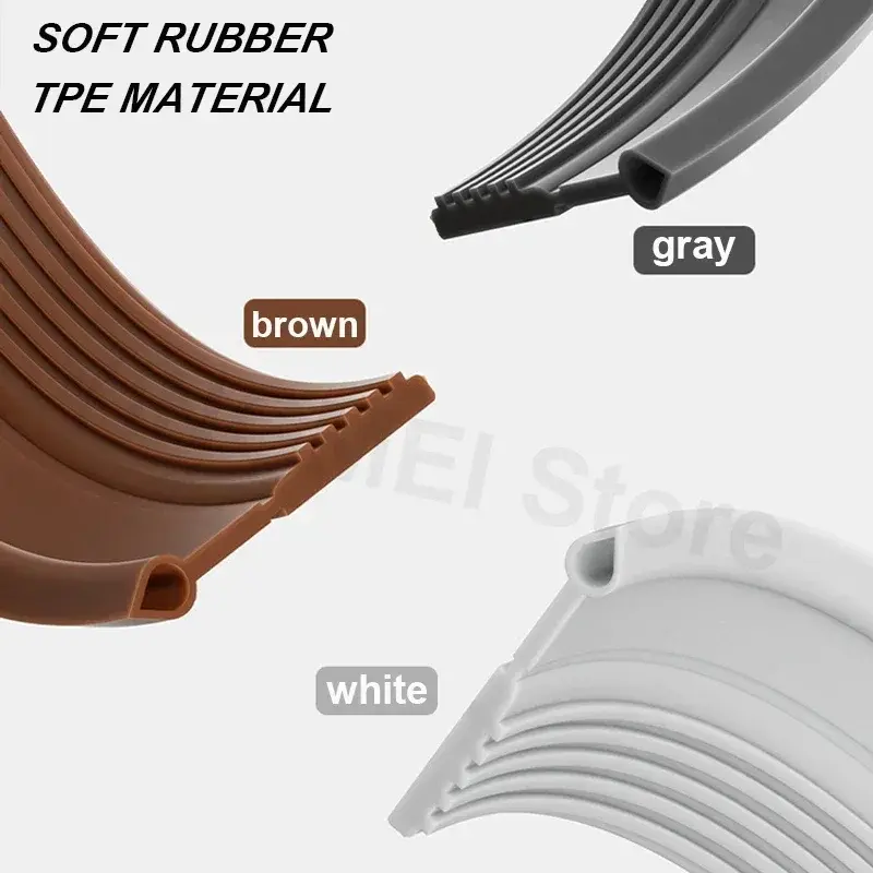 Self Adhesive Door Bottom Sealing Strips water drop type Anti-cold Soundproof Windproof Strips rubber 1M Under Door Weatherstrip