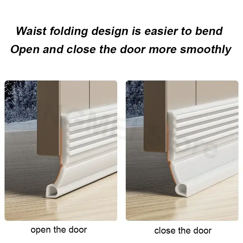 Self Adhesive Door Bottom Sealing Strips water drop type Anti-cold Soundproof Windproof Strips rubber 1M Under Door Weatherstrip