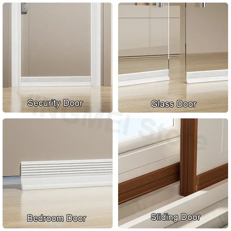 Self Adhesive Door Bottom Sealing Strips water drop type Anti-cold Soundproof Windproof Strips rubber 1M Under Door Weatherstrip