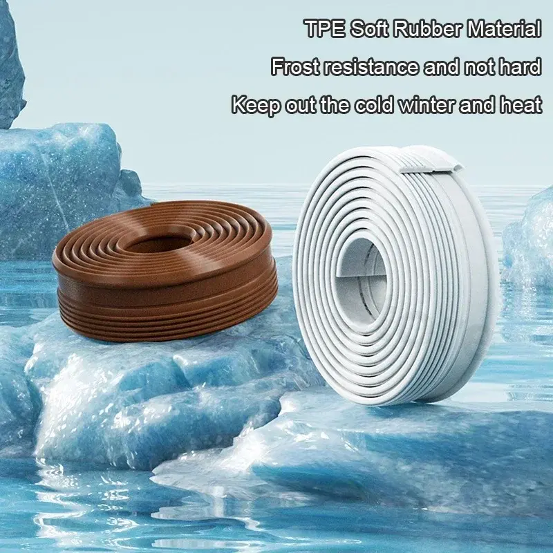 Self Adhesive Door Bottom Sealing Strips water drop type Anti-cold Soundproof Windproof Strips rubber 1M Under Door Weatherstrip