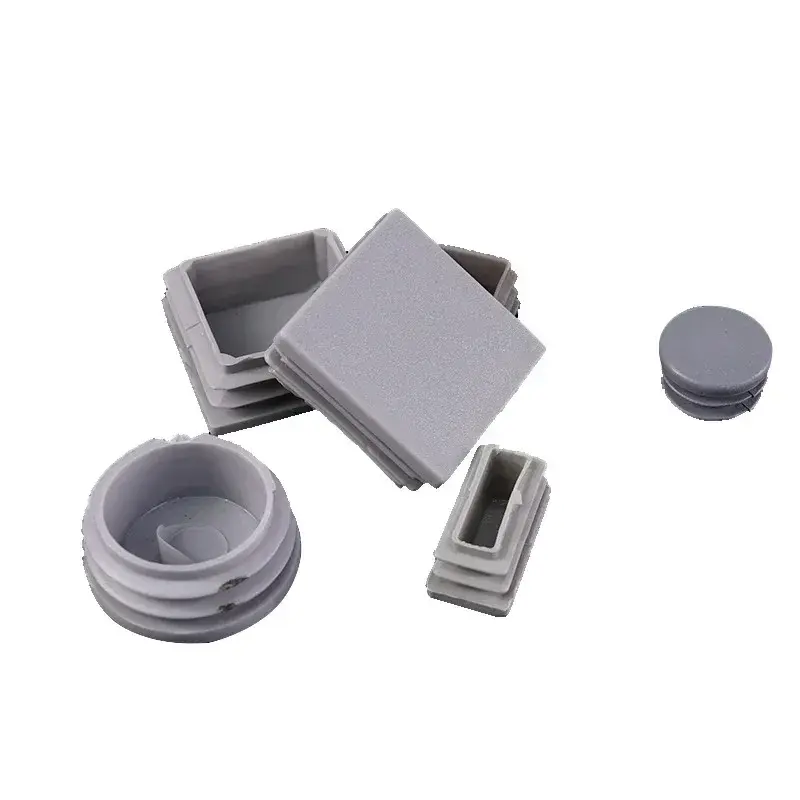 16Pcs Grey Plastic Blanking End Caps Square Steel Tube Pipe Inserts Plug Anti Skid Furniture Leg Caps Floor Protection Anti-slip