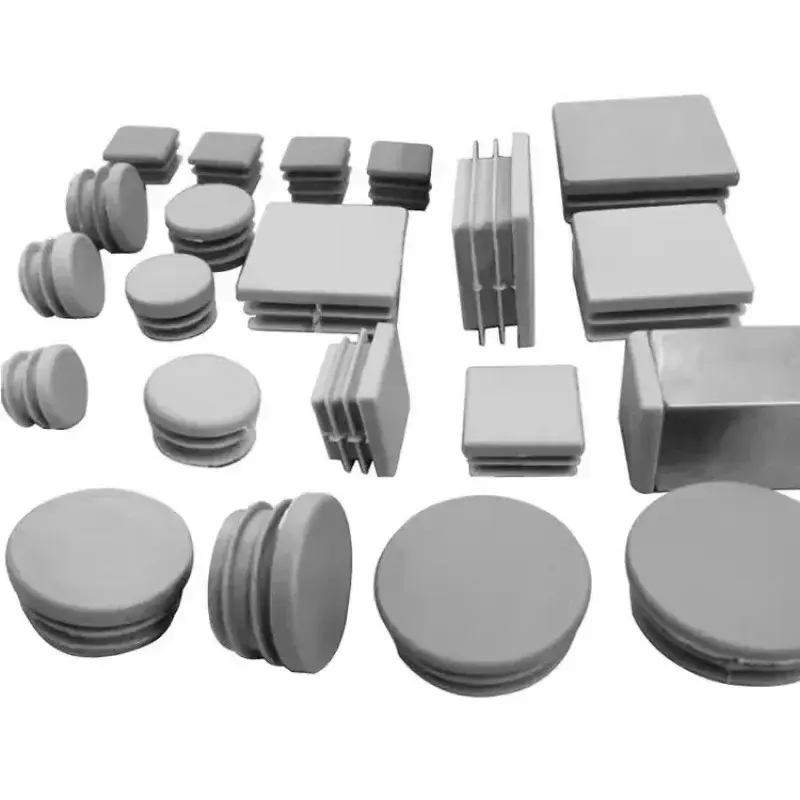 16Pcs Grey Plastic Blanking End Caps Square Steel Tube Pipe Inserts Plug Anti Skid Furniture Leg Caps Floor Protection Anti-slip