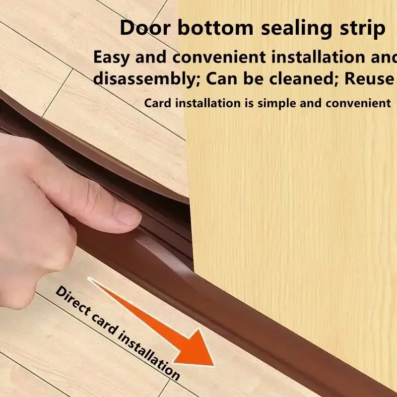 New Thicker Adjustable Door Bottom Seal Strip Weather Strip Under Door Draft Stopper Anti-Cold Gap Blocker Sealing Weather Strip