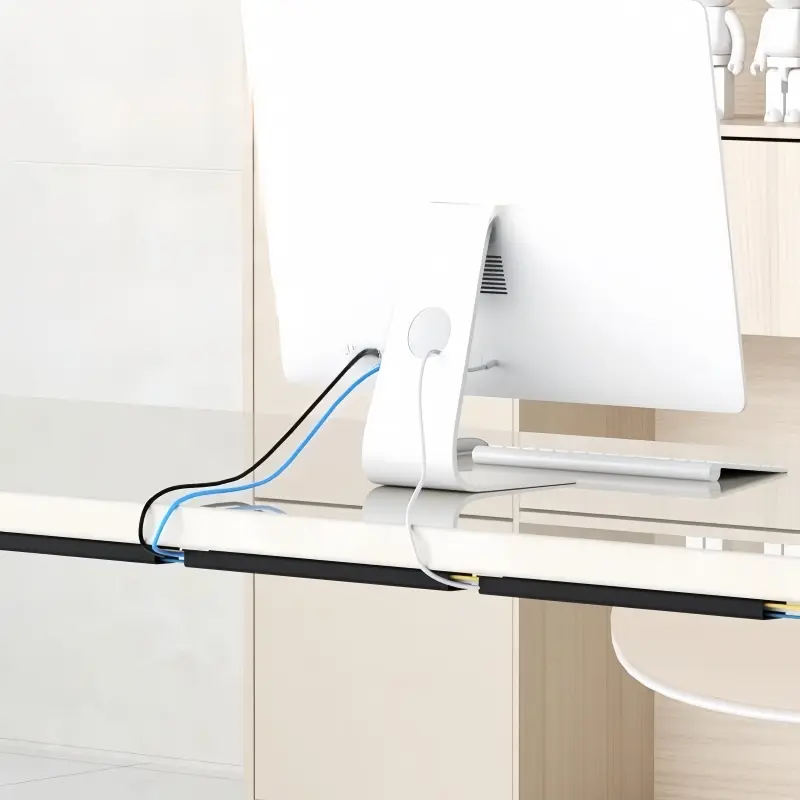 5/1pcs PVC Channel Under Desk Cable Management Tray Organizer Power Cord wire hider Strip Protecter No Drilling Cable Raceway