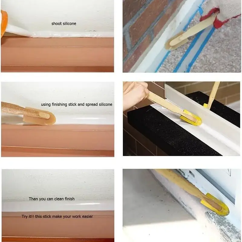 Silicone Caulking Tools Sealant Finishing Tool Grout Remove Scraper Caulk Remover Glass Glue Angle Scraper for Bathroom Kitchen
