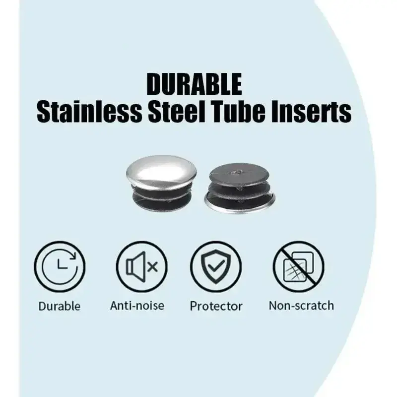 Dia 16-50mm Round Stainless Steel Tube End Cap Cover Furniture Leg Pipe Plug With Mirror Plastic Iron Sheet Floor Protector