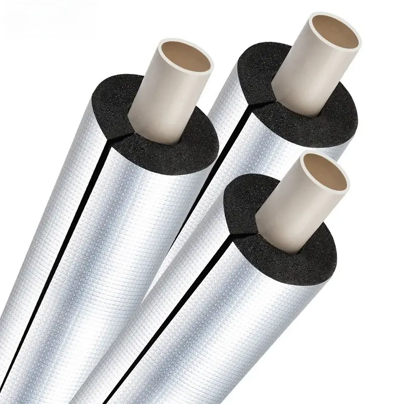 Self-adhesive Open-style Foam Pipe Insulation Sleeve Aluminum Foil Water Pipe Air Conditioning Insulation Inner Diameter 16-60mm
