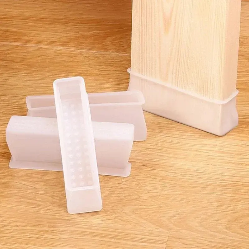 4pcs Silicone chair leg caps Anti slip Furniture Feet Cover Floor Protector Pad Wood Sofa Table Bed Mute Mat Bumper Damper