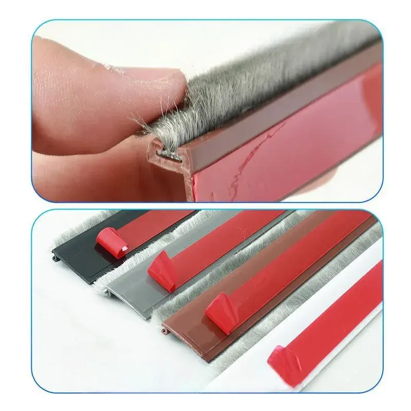 100cm Self-adhesive Door Draft Stopper Brush Seal Strip For Home Dustproof Soundproof Weather Stripping Door Bottom Guard tape