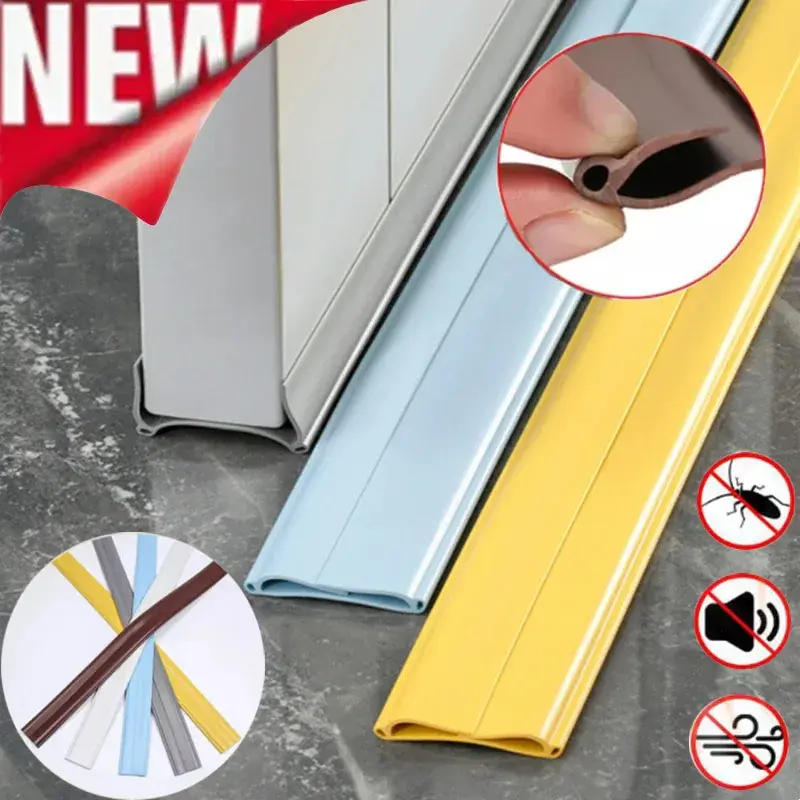 PVC Flexible Under Door Draft Stopper Door Bottom Seal Strip Weather Strip Thicker Anti-Cold Gap Blocker Sealing Weather Strip