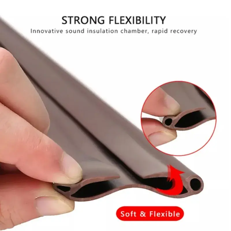PVC Flexible Under Door Draft Stopper Door Bottom Seal Strip Weather Strip Thicker Anti-Cold Gap Blocker Sealing Weather Strip