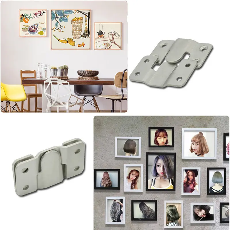 4pcs Stainless steel wall Hook picture frame keyhole hanger Z Clip Sofa bed Interlocking Flush Mount Bracket furniture connector